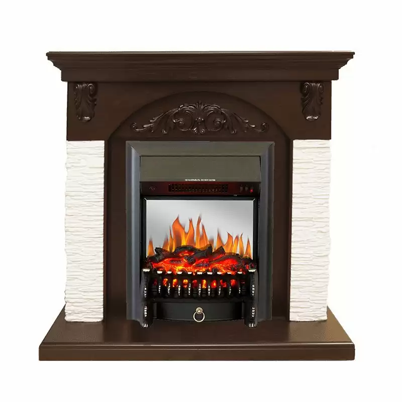 Каминокомплект Royal Flame Bern мелкий сланец белый с очагом Fobos FX M Black
