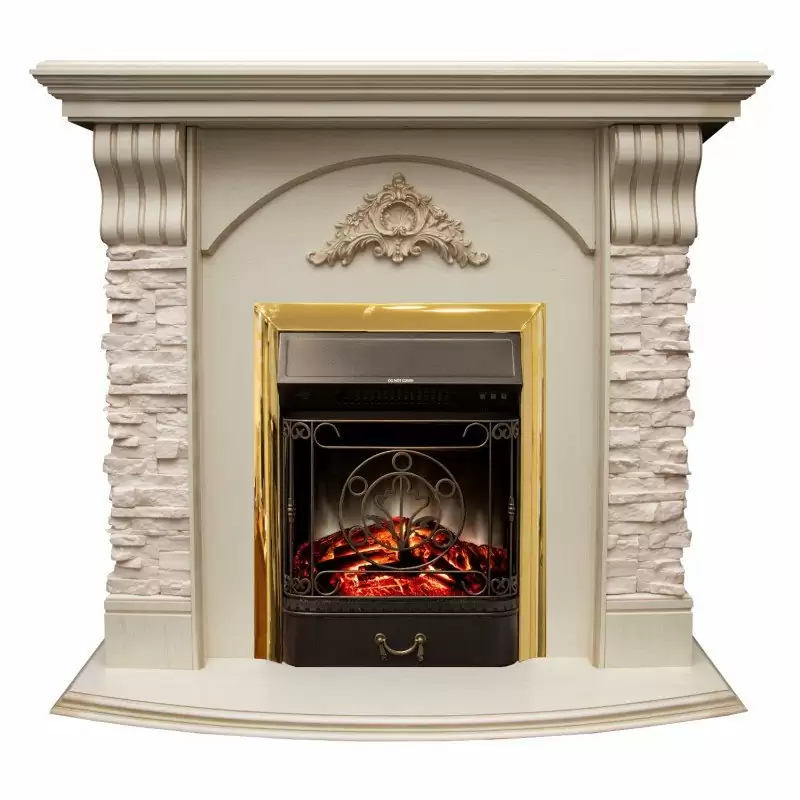 Каминокомплект RealFlame Athena STD/EUG с очагом Majestic s Lux Black/Brass