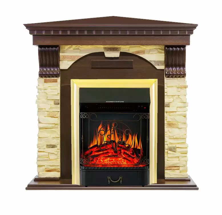 Каминокомплект Royal Flame Dublin угловой с очагом Majestic FX Brass