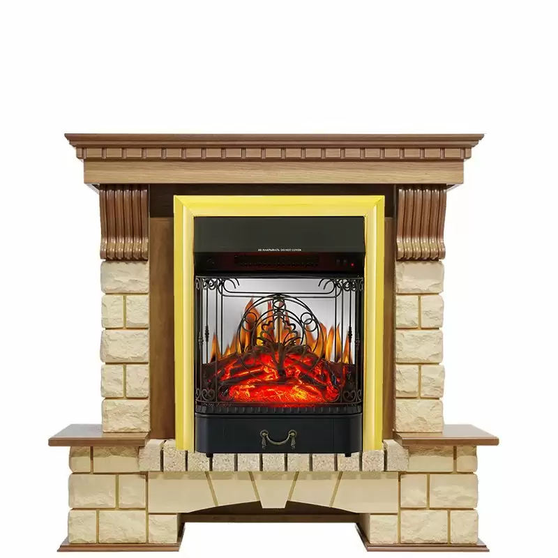 Каминокомплект Royal Flame Pierre Luxe шампань с очагом Majestic FX M Brass