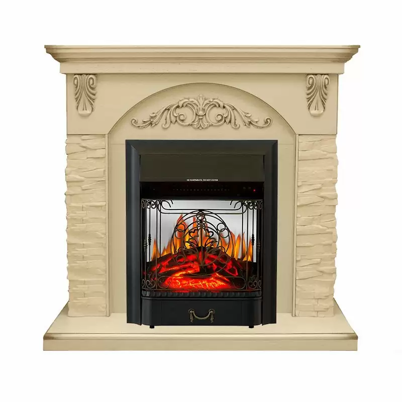 Каминокомплект Royal Flame Bern крупный сланец бежевый с очагом Majestic FX M Black