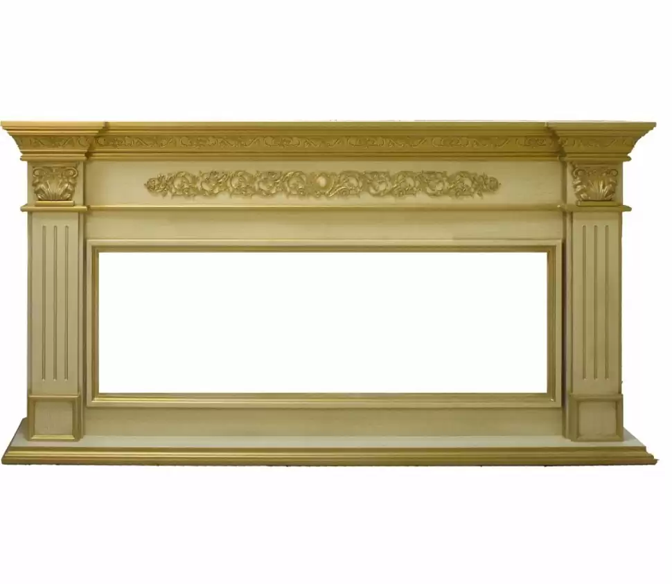 Портал Interflame Елизавета бежевый с золотой патиной под очаг FreeSpace 60 LED FX QZ