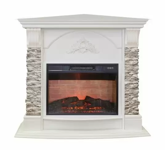Каминокомплект RealFlame Athena Corner GR STD/EUG/24 WT с очагом Irvine 24