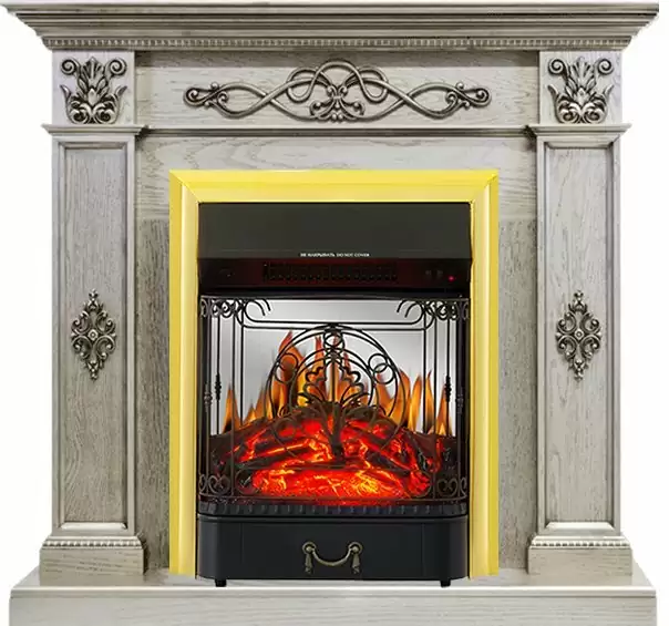 Каминокомплект Royal Flame Derby old silver с очагом Majestic FX M Brass