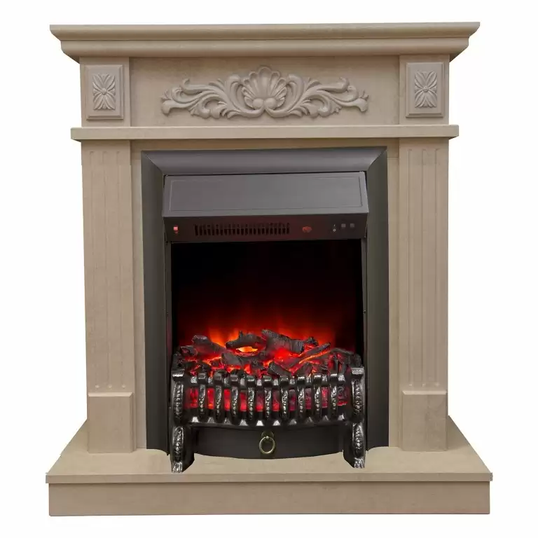 Каминокомплект RealFlame Adelaida STD/EUG WT с очагом Fobos Lux Black S