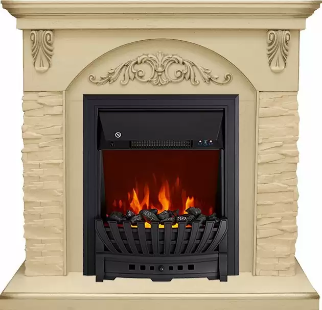 Каминокомплект Royal Flame Bern крупный сланец бежевый с очагом Aspen Black