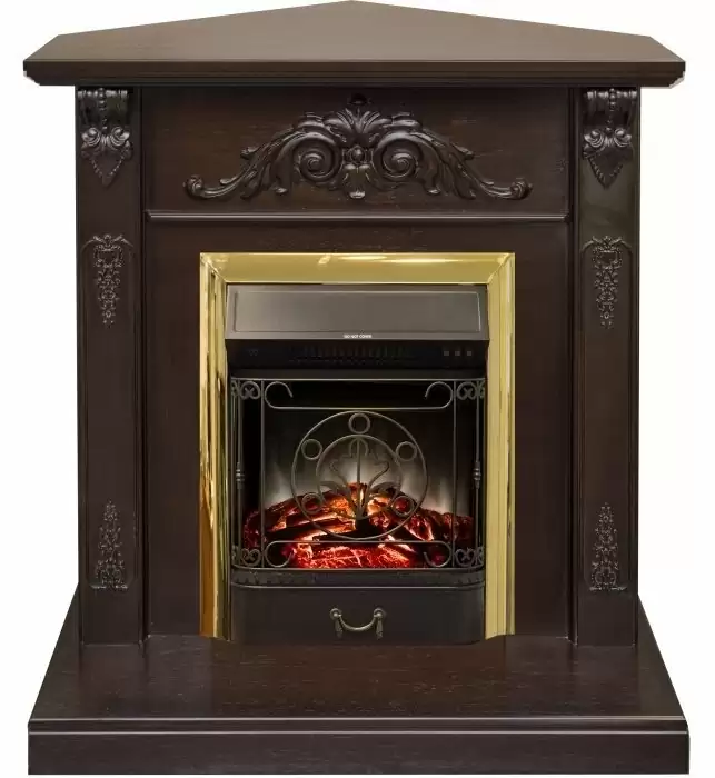 Каминокомплект RealFlame Anita corner STD/EUG AO с очагом Majestic Lux Brass S