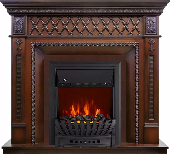 Каминокомплект Royal Flame Alexandria махагон коричневый антик c очагом Aspen Black