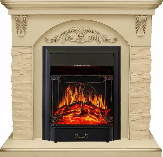 Каминокомплект Royal Flame Bern крупный сланец бежевый с очагом Majestic FX Black