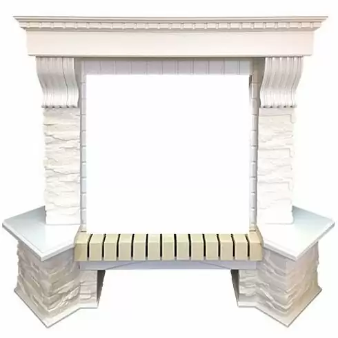 Портал Royal Flame Pierre Luxe сланец белый угловой