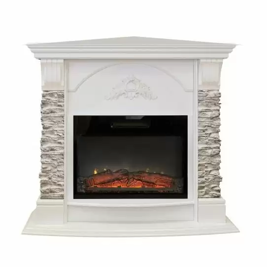 Каминокомплект RealFlame Athena Corner GR STD/EUG/24 WT с очагом Kendal 24