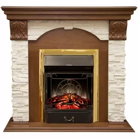 Каминокомплект RealFlame Dublin LUX STD/EUG AO с очагом Majestic s Lux Black/Brass