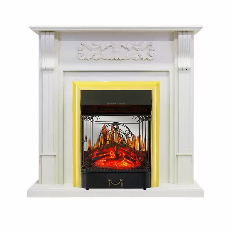 Каминокомплект Royal Flame Venice фактурный белый c очагом Majestic FX M Brass