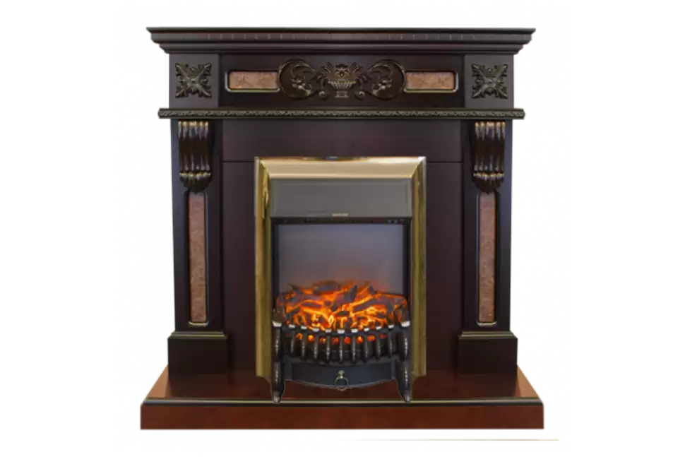 Каминокомплект RealFlame Corsica STD/EUG AO с очагом Majestic Lux Brass S