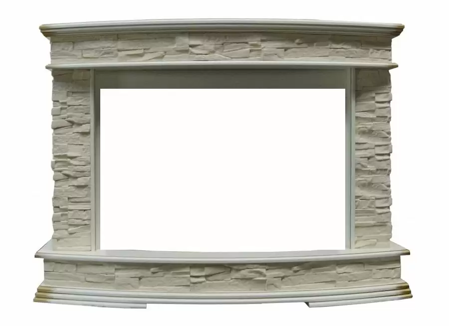 Портал Interflame Памир сланец бежевый с золотой патиной под очаг Panoramic 33W LED FX