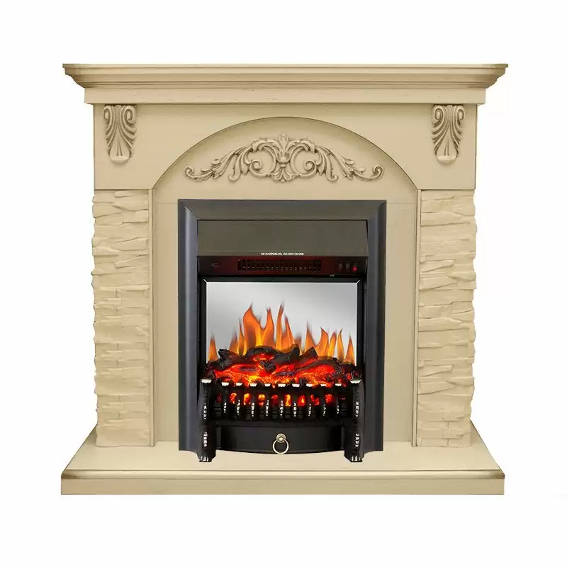 Каминокомплект Royal Flame Bern крупный сланец бежевый с очагом Fobos FX M Black