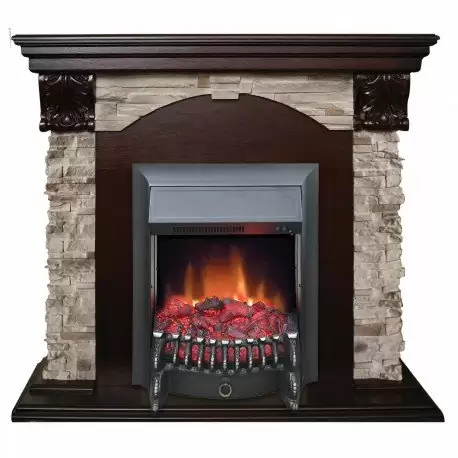 Каминокомплект RealFlame Dublin ROCKSTD/EUG AO очагом Fobos s Lux Black/Brass