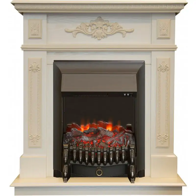 Каминокомплект RealFlame Lilian STD/EUG WT с очагом Fobos Lux Black S