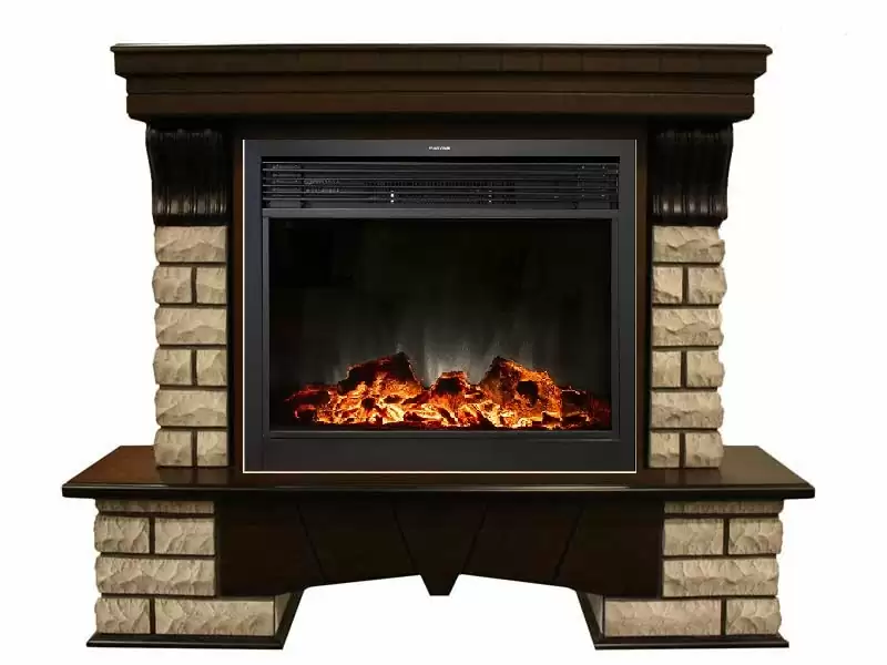 Каминокомплект RealFlame Country Rock 26 с очагом MoonBlaze LUX Black/Brass