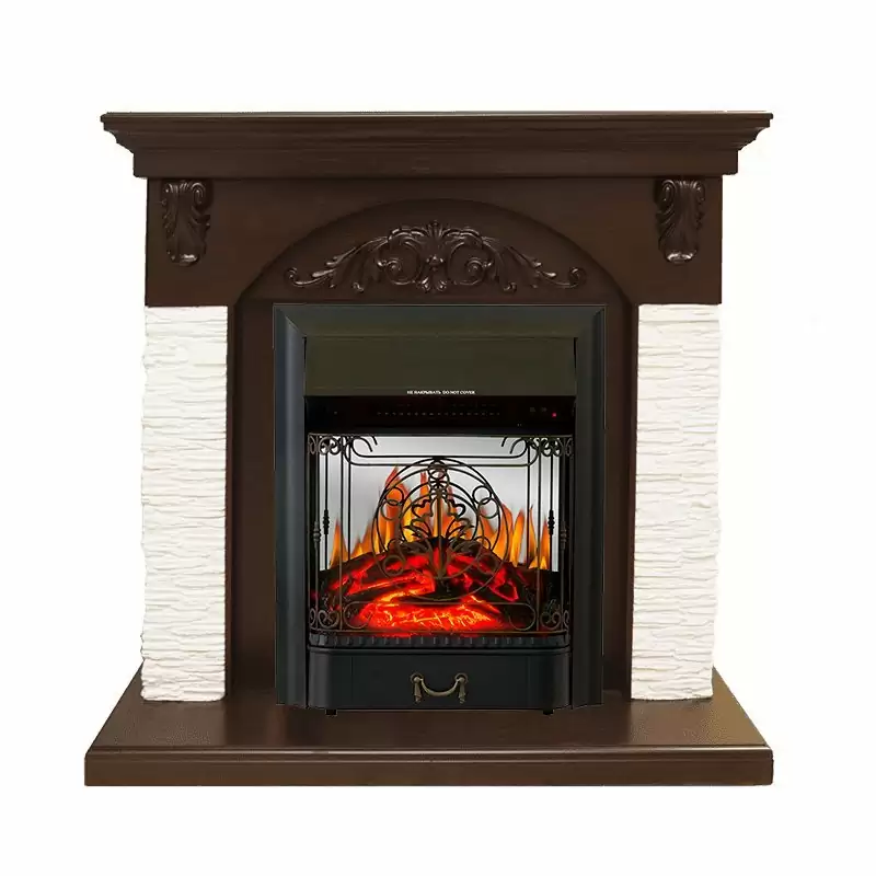 Каминокомплект Royal Flame Bern мелкий сланец белый с очагом Majestic FX M Black