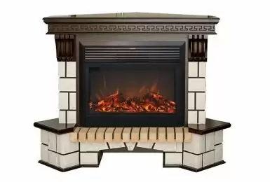 Каминокомплект RealFlame Stone Corner new 26 с очагом MoonBlaze LUX Black/Brass