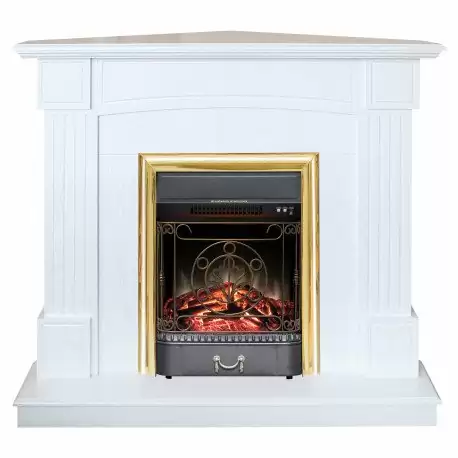 Каминокомплект RealFlame Andrea Corner с очагом Majestic Lux Brass S