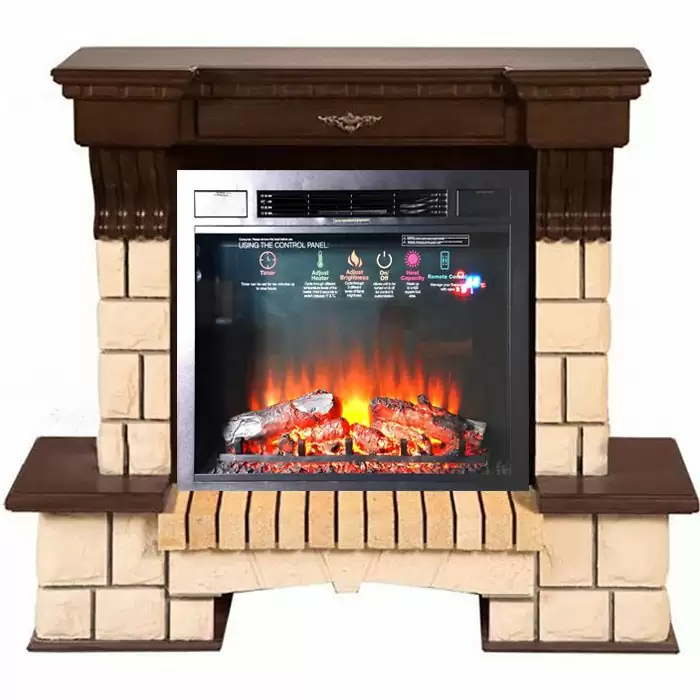 Каминокомплект Interflame Экстерион темный дуб с очагом Sirius 30 LED FX Black