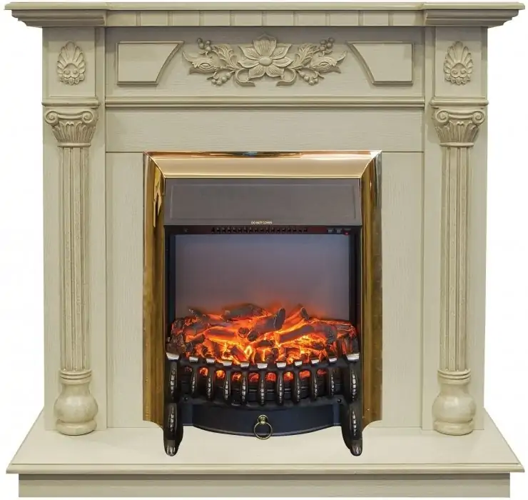 Каминокомплект RealFlame Dacota STD/EUG WT с очагом Fobos Lux Brass S