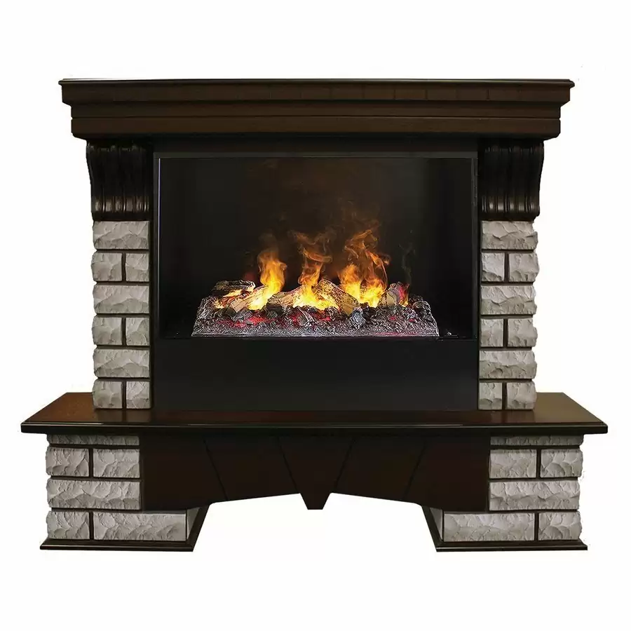 Каминокомплект RealFlame Country Rock 26 AO с очагом 3D Cassette 630 + Black вставка