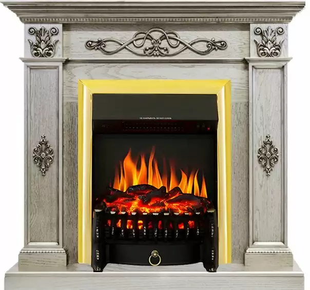Каминокомплект Royal Flame Derby old silver с очагом Fobos FX Brass