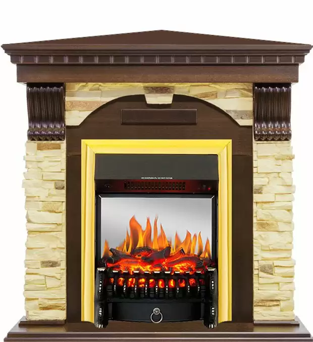 Каминокомплект Royal Flame Dublin угловой с очагом Fobos FX M Brass