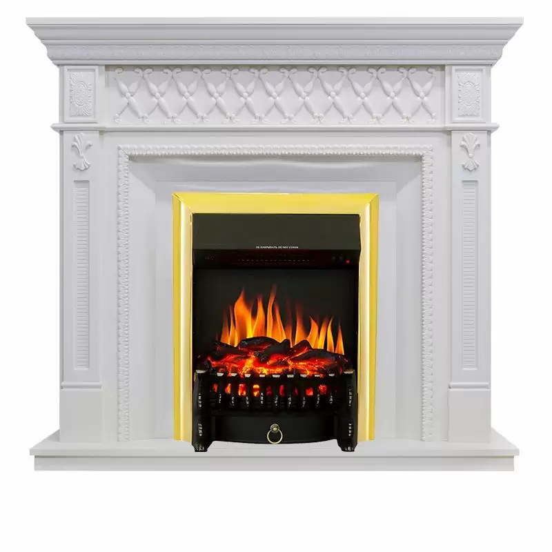 Каминокомплект Royal Flame Alexandria белый дуб c очагом Fobos FX Brass