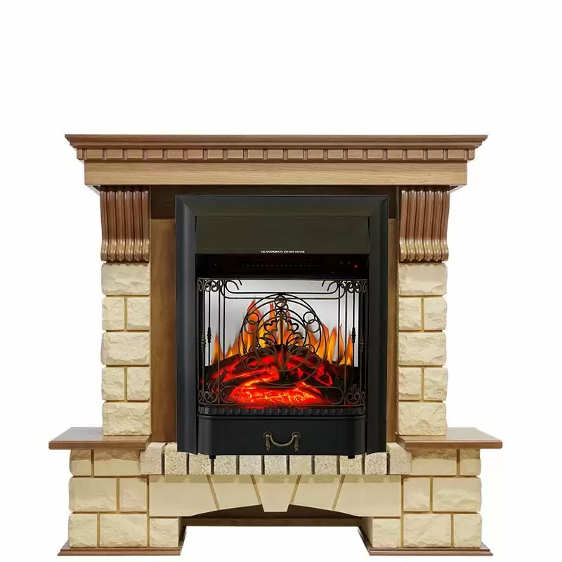 Каминокомплект Royal Flame Pierre Luxe шампань с очагом Majestic FX M Black