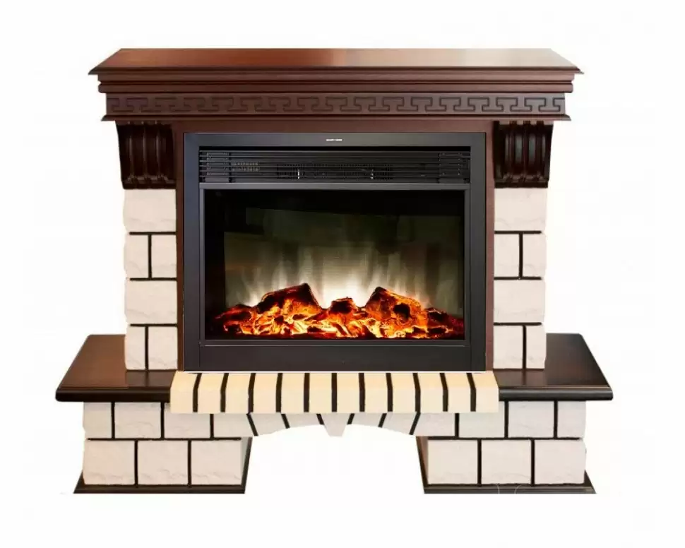 Каминокомплект RealFlame Stone new 26/HL с очагом MoonBlaze LUX Black/Brass