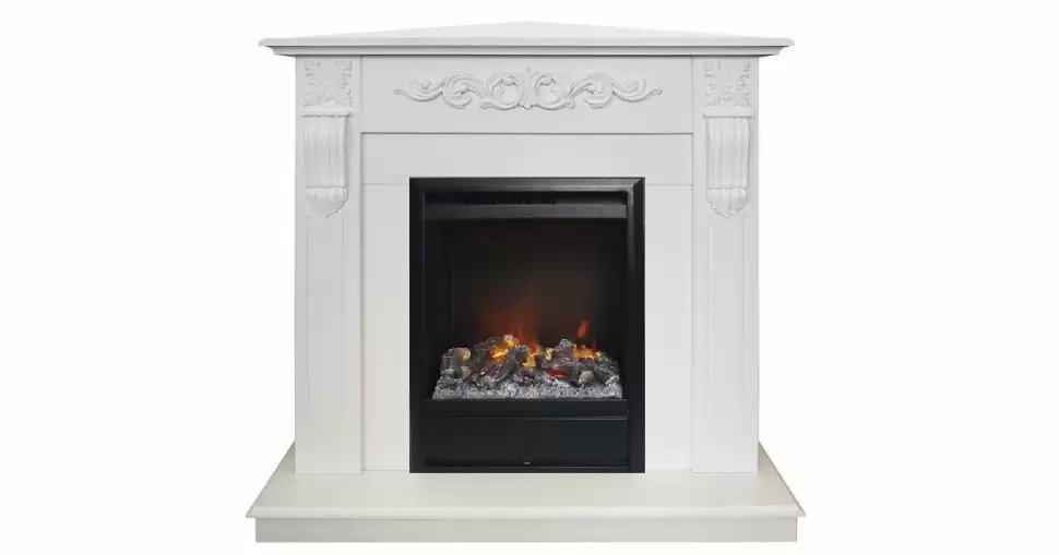 Каминокомплект RealFlame Dominica Corner STD/EUG WT с очагом 3D Olympic