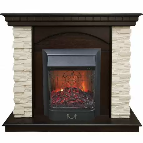 Каминокомплект RealFlame Elford STD/EUG/25'5/HL AO с очагом Majestic s Lux Black/Brass
