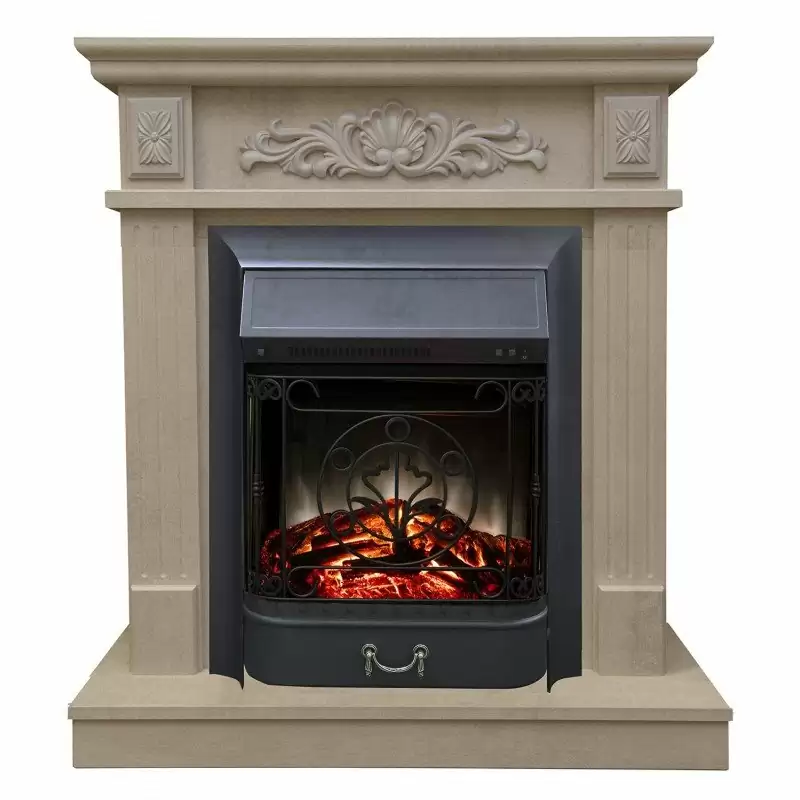 Каминокомплект RealFlame Adelaida STD/EUG WT с очагом Majestic Lux Black S