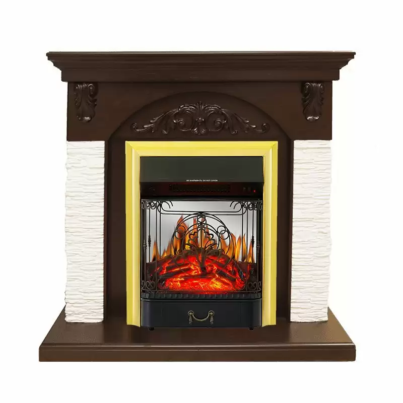 Каминокомплект Royal Flame Bern мелкий сланец белый с очагом Majestic FX M Brass