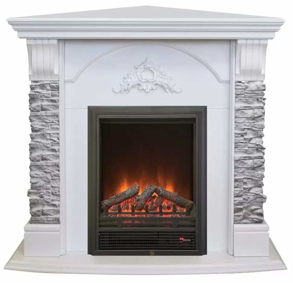 Каминокомплект RealFlame Athena Corner GR STD/EUG/25/25'5 WT с очагом Eugene