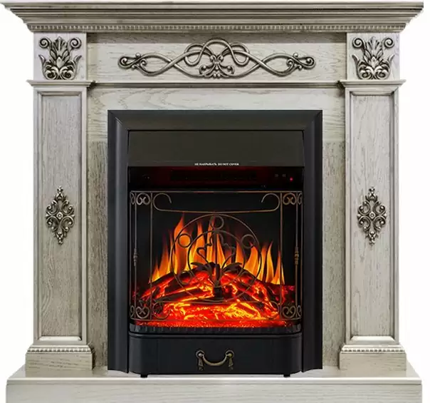 Каминокомплект Royal Flame Derby old silver с очагом Majestic FX Black