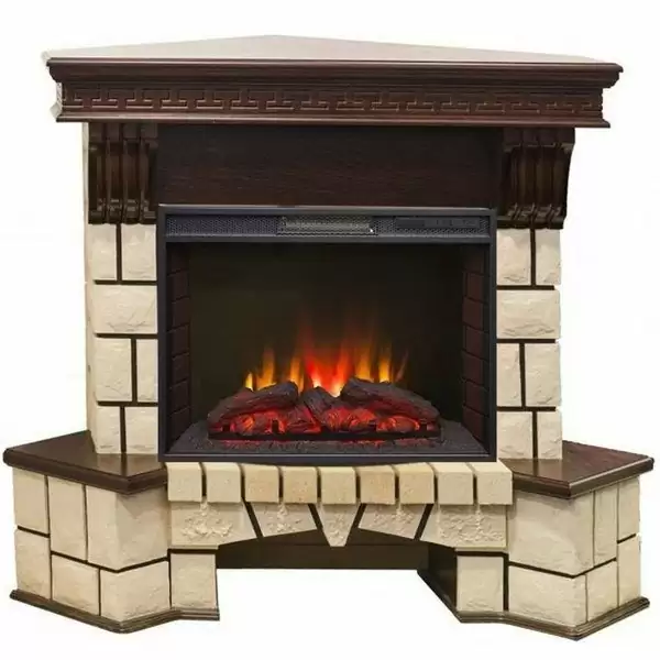 Каминокомплект RealFlame Stone Corner new 25/25,5 с очагом Sparta 25,5 LED