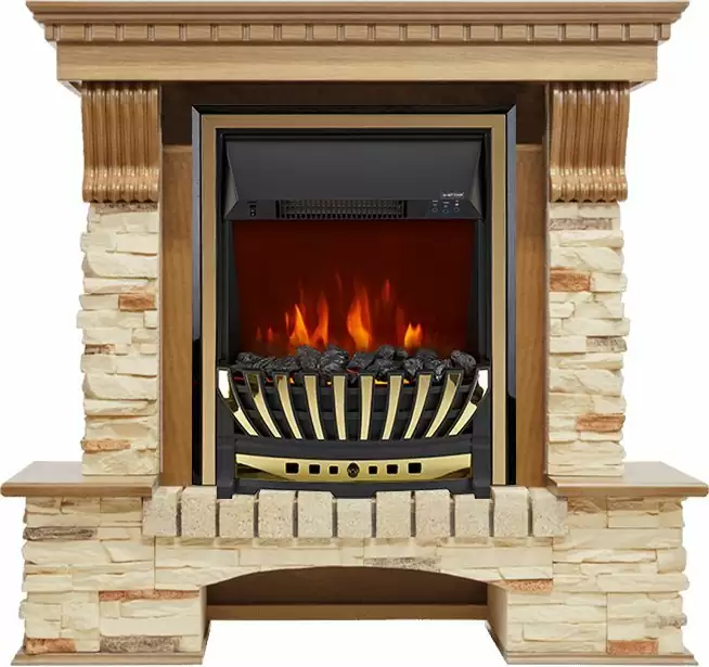 Каминокомплект Royal Flame Pierre Luxe сланец с очагом Aspen Brass