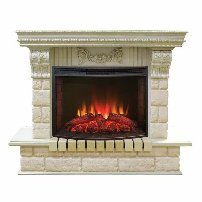 Каминокомплект RealFlame Gracia 25'5/24 WT с очагом Evrika 25,5 LED