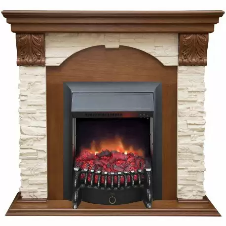 Каминокомплект RealFlame Dublin LUX  STD/EUG AO с очагом Fobos s Lux Black/Brass