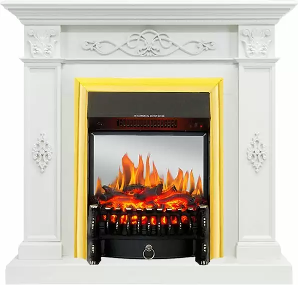 Каминокомплект Royal Flame Derby белый дуб с очагом Fobos FX M Brass