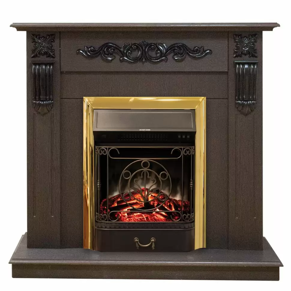 Каминокомплект RealFlame Dominica STD/EUG DN с очагом Majestic Lux Brass S