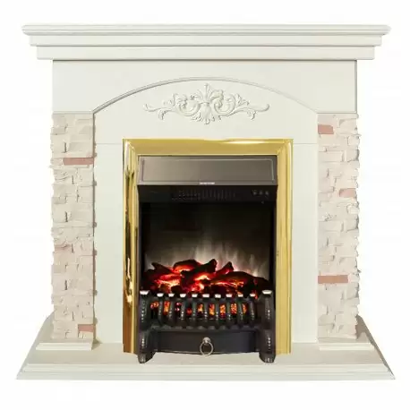 Каминокомплект RealFlame Neapolis WT с очагом Fobos Lux Brass S