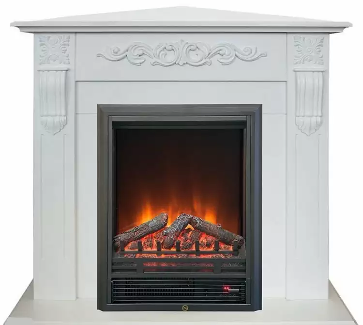 Каминокомплект RealFlame Dominica Corner STD/EUG WT с очагом Eugene