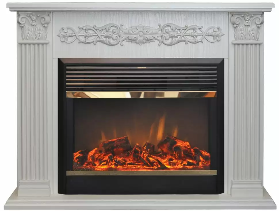 Каминокомплект RealFlame Milton 25,5/26 WT с очагом MoonBlaze LUX Brass