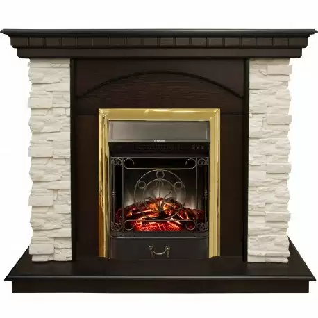 Каминокомплект RealFlame Elford STD/EUG/25'5/HL AO с очагом Majestic s Lux Black/Brass